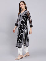 Load image into Gallery viewer, Seva Chikan Hand Embroidered Georgette Lucknowi Chikan Kurta With Slip