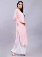 Load image into Gallery viewer, Seva Chikan Hand Embroidered Georgette Lucknowi Chikan Kurta With Slip
