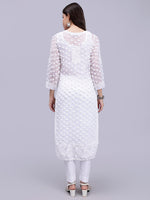 Load image into Gallery viewer, Seva Chikan Hand Embroidered Georgette Lucknowi Chikan Kurta With Slip