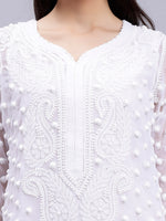 Load image into Gallery viewer, Seva Chikan Hand Embroidered Georgette Lucknowi Chikan Kurta With Slip