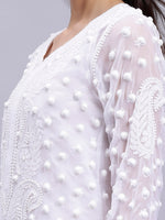 Load image into Gallery viewer, Seva Chikan Hand Embroidered Georgette Lucknowi Chikan Kurta With Slip