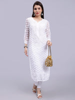 Load image into Gallery viewer, Seva Chikan Hand Embroidered Georgette Lucknowi Chikan Kurta With Slip