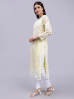 Load image into Gallery viewer, Seva Chikan Hand Embroidered Georgette Lucknowi Chikan Kurta With Slip
