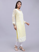 Load image into Gallery viewer, Seva Chikan Hand Embroidered Georgette Lucknowi Chikan Kurta With Slip