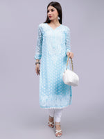 Load image into Gallery viewer, Seva Chikan Hand Embroidered Georgette Lucknowi Chikan Kurta With Slip