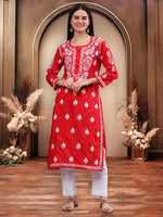 Load image into Gallery viewer, Seva Chikan Hand Embroidered Cotton Lucknowi Chikankari Kurta