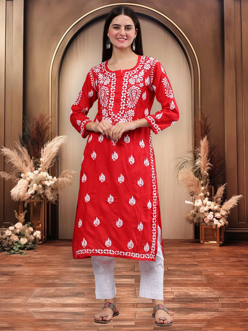 Seva Chikan Hand Embroidered Cotton Lucknowi Chikankari Kurta