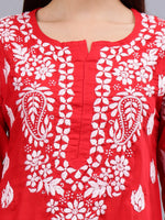Load image into Gallery viewer, Seva Chikan Hand Embroidered Cotton Lucknowi Chikankari Kurta