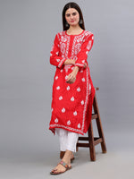 Load image into Gallery viewer, Seva Chikan Hand Embroidered Cotton Lucknowi Chikankari Kurta