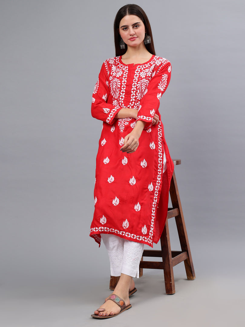 Seva Chikan Hand Embroidered Cotton Lucknowi Chikankari Kurta
