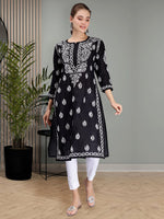 Load image into Gallery viewer, Seva Chikan Hand Embroidered Lucknowi Chikankari Cotton Kurta