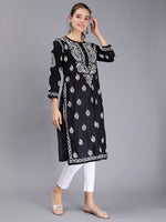 Load image into Gallery viewer, Seva Chikan Hand Embroidered Lucknowi Chikankari Cotton Kurta