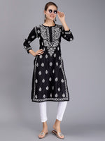 Load image into Gallery viewer, Seva Chikan Hand Embroidered Lucknowi Chikankari Cotton Kurta