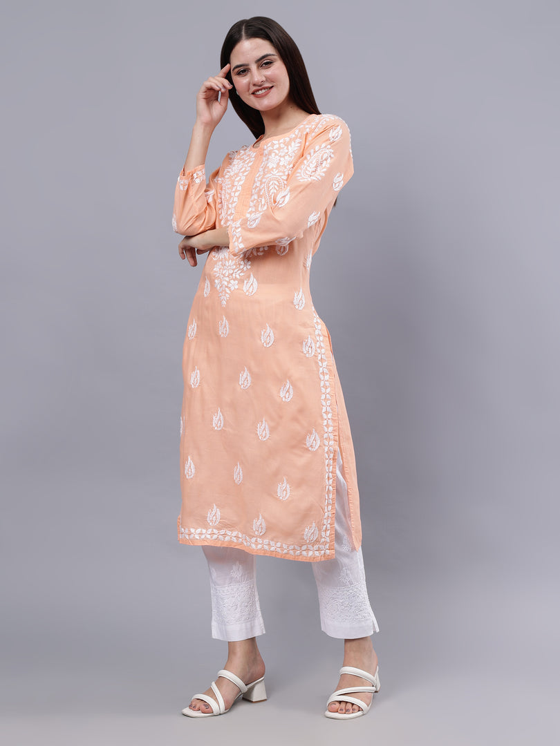 Seva Chikan Hand Embroidered Cotton Lucknowi Chikankari Kurta