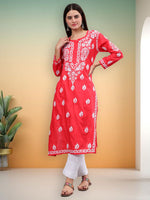 Load image into Gallery viewer, Seva Chikan Hand Embroidered Cotton Lucknowi Chikankari Kurta