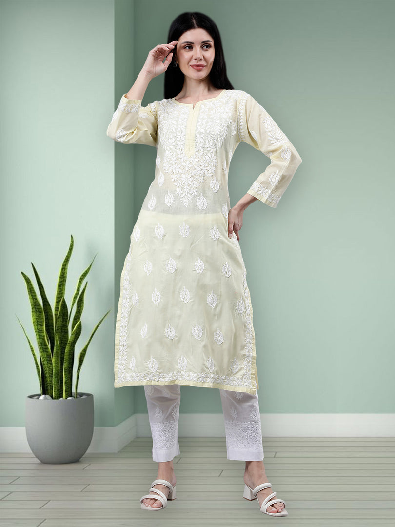 Seva Chikan Hand Embroidered Cotton Lucknowi Chikankari Kurta