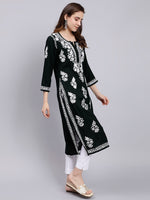 Load image into Gallery viewer, Seva Chikan Hand Embroidered Rayon Lucknowi Chikankari Kurta