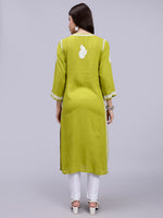 Load image into Gallery viewer, Seva Chikan Hand Embroidered Rayon Lucknowi Chikankari Kurta