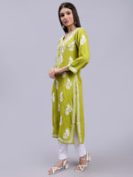 Load image into Gallery viewer, Seva Chikan Hand Embroidered Rayon Lucknowi Chikankari Kurta