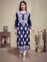 Load image into Gallery viewer, Seva Chikan Hand Embroidered Modal Cotton Lucknowi Chikankari Kurta