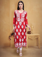 Load image into Gallery viewer, Seva Chikan Hand Embroidered Modal Cotton Lucknowi Chikankari Kurta