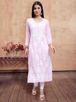 Load image into Gallery viewer, Seva Chikan Hand Embroidered Modal Cotton Lucknowi Chikankari Kurta