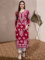 Load image into Gallery viewer, Seva Chikan Hand Embroidered Modal Cotton Lucknowi Chikankari Kurta