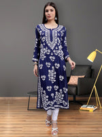 Load image into Gallery viewer, Seva Chikan Hand Embroidered Modal Lucknowi Chikankari Kurta