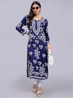 Load image into Gallery viewer, Seva Chikan Hand Embroidered Modal Lucknowi Chikankari Kurta