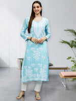 Load image into Gallery viewer, Seva Chikan Hand Embroidered Modal Cotton Lucknowi Chikankari Kurta