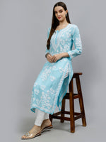 Load image into Gallery viewer, Seva Chikan Hand Embroidered Modal Cotton Lucknowi Chikankari Kurta