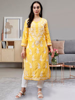 Load image into Gallery viewer, Seva Chikan Hand Embroidered Muslin Lucknowi Chikankari Kurta