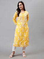 Load image into Gallery viewer, Seva Chikan Hand Embroidered Muslin Lucknowi Chikankari Kurta