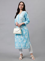 Load image into Gallery viewer, Seva Chikan Hand Embroidered Muslin Lucknowi Chikankari Kurta