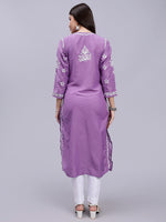 Load image into Gallery viewer, Seva Chikan Hand Embroidered Cotton Blend Lucknowi Chikankari Kurta
