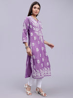 Load image into Gallery viewer, Seva Chikan Hand Embroidered Cotton Blend Lucknowi Chikankari Kurta
