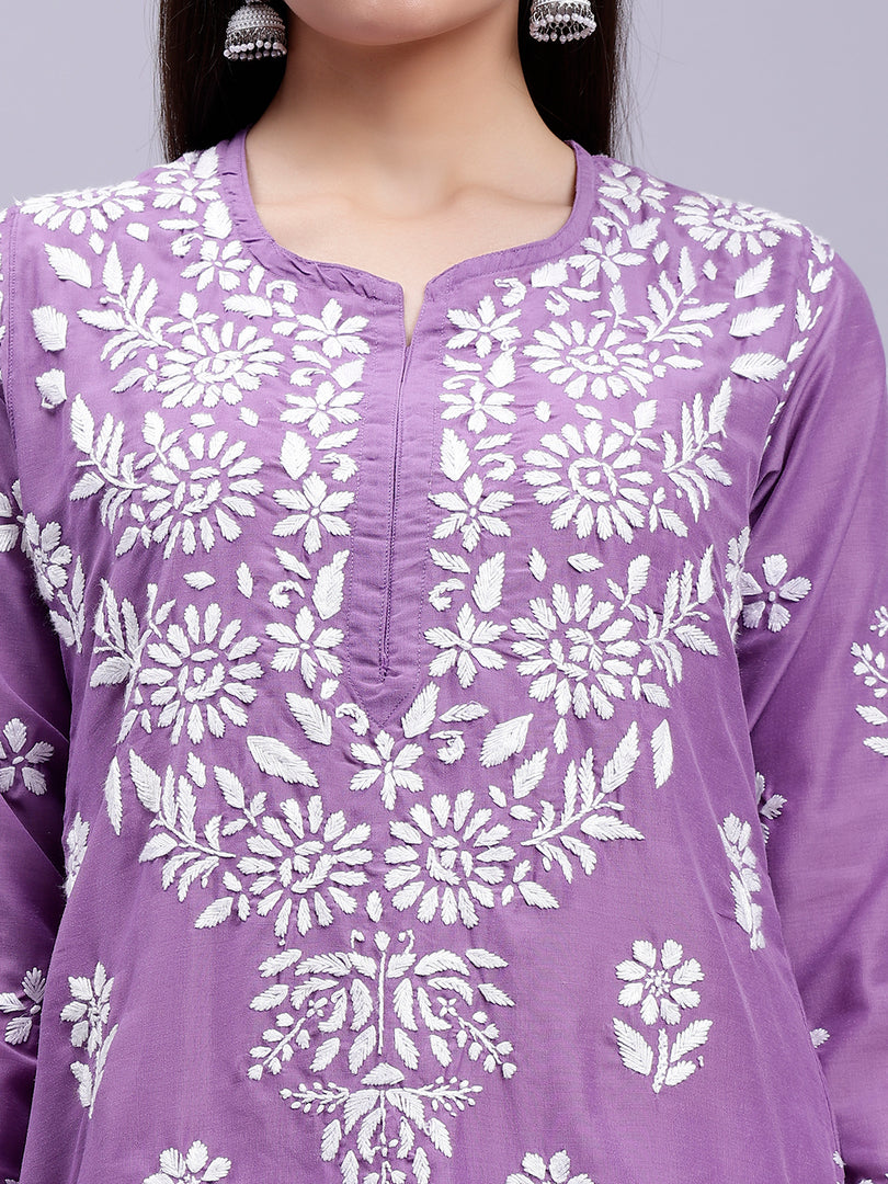 Seva Chikan Hand Embroidered Muslin Lucknowi Chikankari Kurta