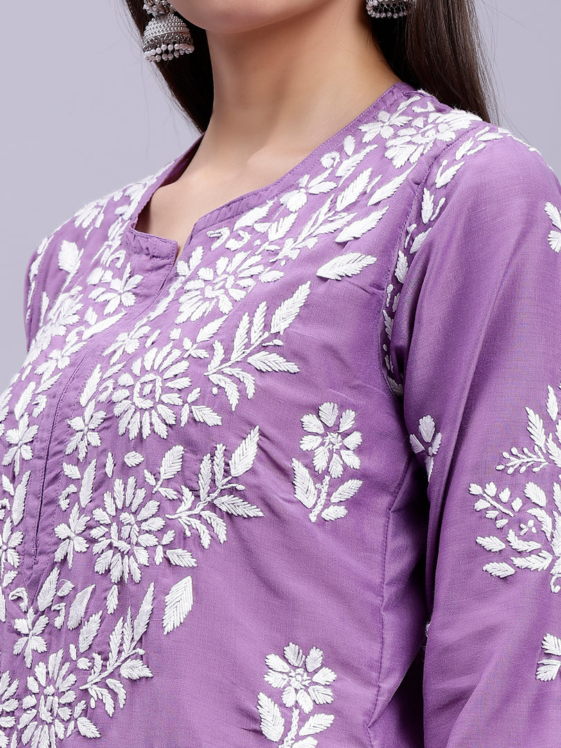 Seva Chikan Hand Embroidered Muslin Lucknowi Chikankari Kurta