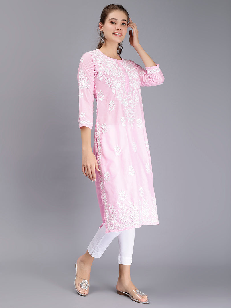 Seva Chikan Hand Embroidered Muslin Lucknowi Chikankari Kurta