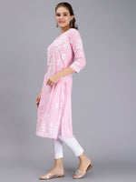 Load image into Gallery viewer, Seva Chikan Hand Embroidered Cotton Blend Lucknowi Chikankari Kurta
