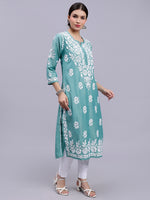 Load image into Gallery viewer, Seva Chikan Hand Embroidered Muslin Lucknowi Chikankari Kurta