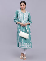 Load image into Gallery viewer, Seva Chikan Hand Embroidered Muslin Lucknowi Chikankari Kurta