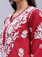 Load image into Gallery viewer, Seva Chikan Hand Embroidered Cotton Blend Lucknowi Chikankari Kurta
