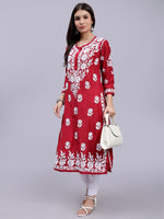 Load image into Gallery viewer, Seva Chikan Hand Embroidered Muslin Lucknowi Chikankari Kurta