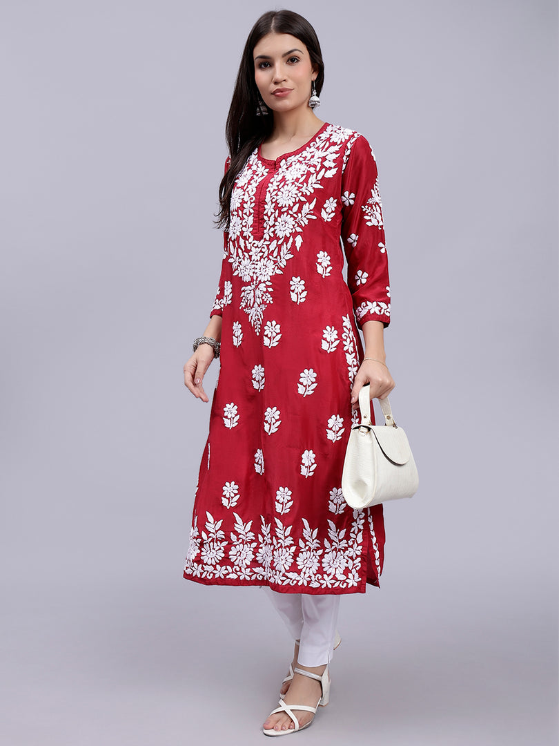 Seva Chikan Hand Embroidered Muslin Lucknowi Chikankari Kurta
