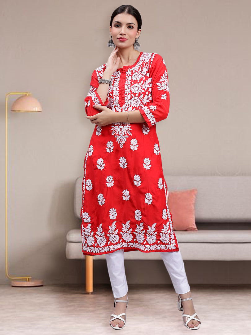 Seva Chikan Hand Embroidered Muslin Lucknowi Chikankari Kurta