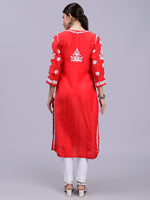 Load image into Gallery viewer, Seva Chikan Hand Embroidered Cotton Blend Lucknowi Chikankari Kurta
