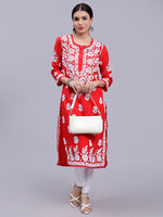 Load image into Gallery viewer, Seva Chikan Hand Embroidered Muslin Lucknowi Chikankari Kurta