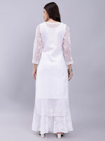 Load image into Gallery viewer, Seva Chikan Hand Embroidered Georgette Lucknowi Chikankari Kurta With Slip