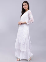 Load image into Gallery viewer, Seva Chikan Hand Embroidered Georgette Lucknowi Chikankari Kurta With Slip